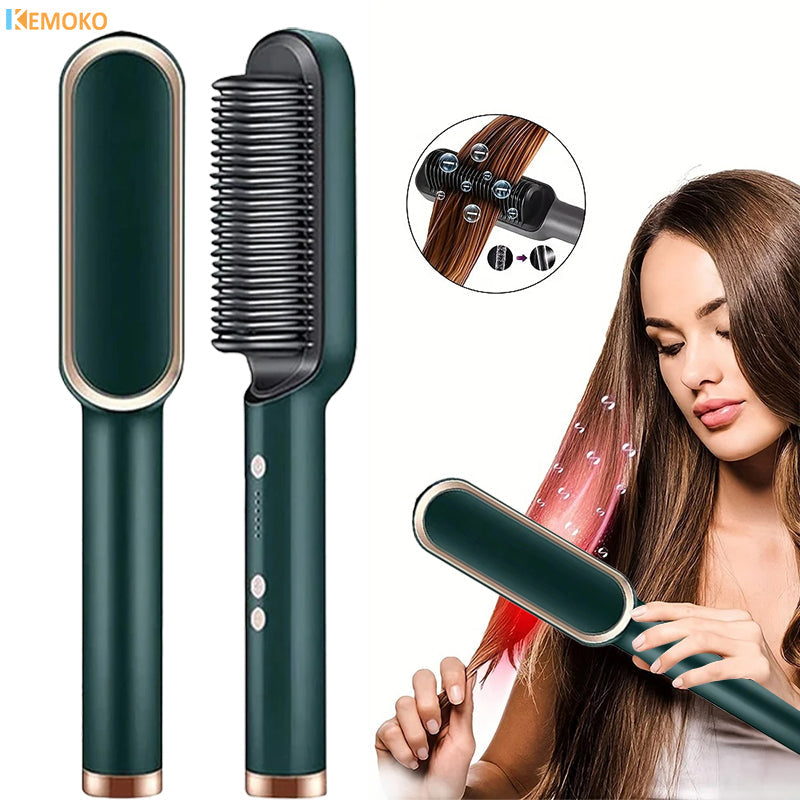 Hair Straightener Brush | Reduces Frizz, Smooths Hair