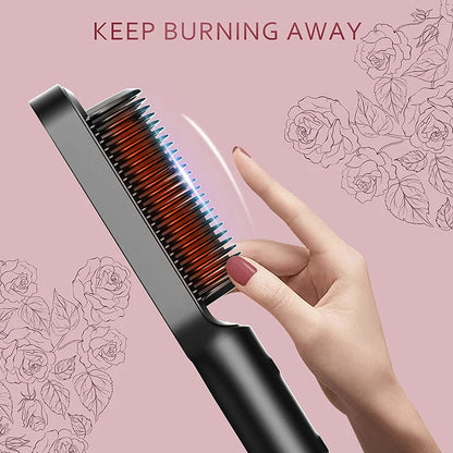 Hair Straightener Brush | Reduces Frizz, Smooths Hair