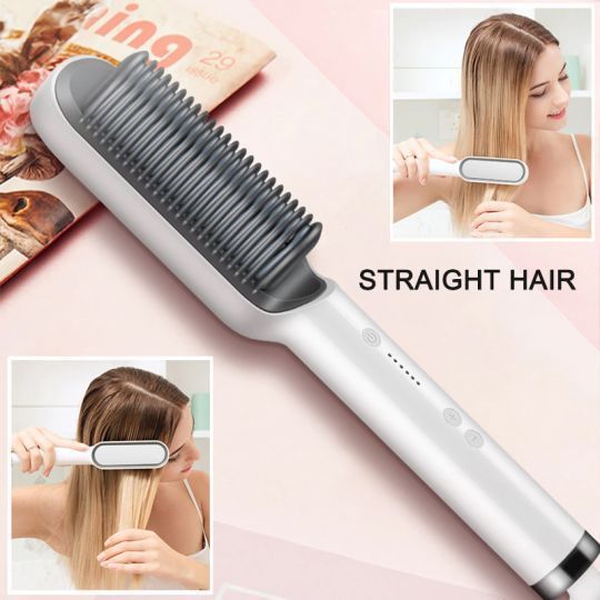 Hair Straightener Brush | Reduces Frizz, Smooths Hair